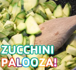 Fresh zucchini in a pan. 