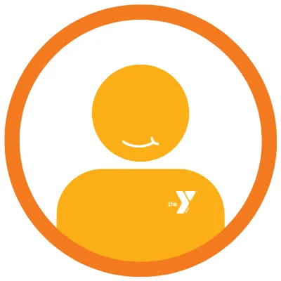 A smiling person wearing the Y logo. 