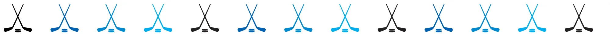 hockey sticks and pucks. 