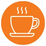 a cup of coffee.