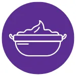 a bowl of mashed potatoes. 