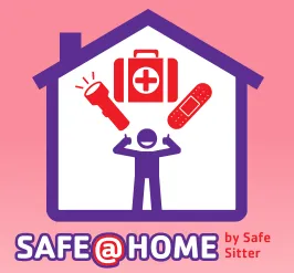 A flashlight, band aid, and first aid kit. A child giving a thumbs up.