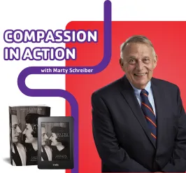 A photo of former Wisconsin Governor Marty Schreiber with his book, "My Two Elaines."