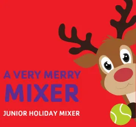 a reindeer with a tennis ball.