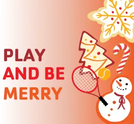 festive cookies and a tennis racquet.