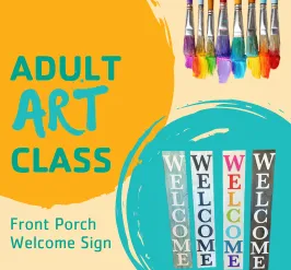 A variety of colorful painted welcome signs.