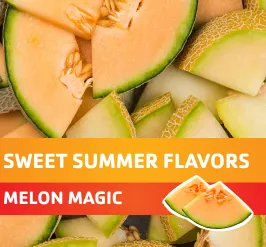 Cantaloupe and honeydew melons. 