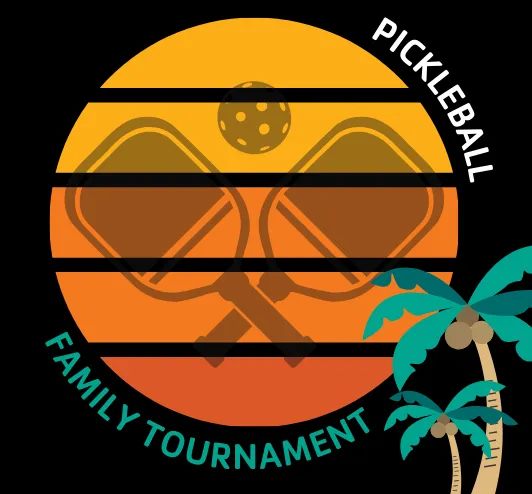 Palm trees and pickleball paddles.