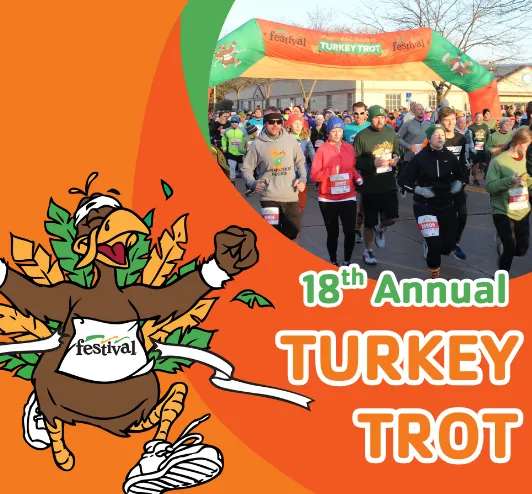 A group of runners in the turkey trot.
