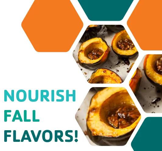 Nourish fall flavors: baked acorn squash.