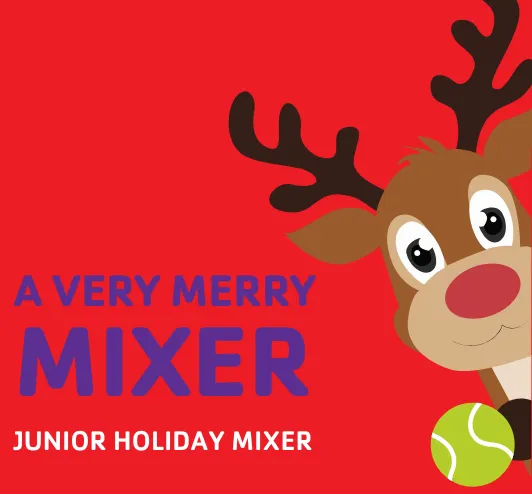 a reindeer with a tennis ball.