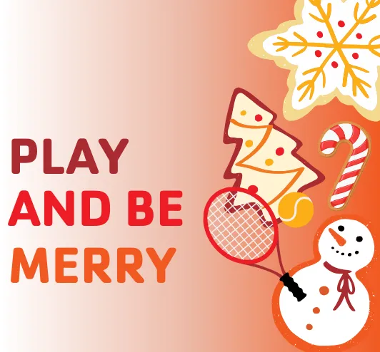 festive cookies and a tennis racquet.