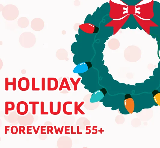 Holiday potluck. Christmas wreath.