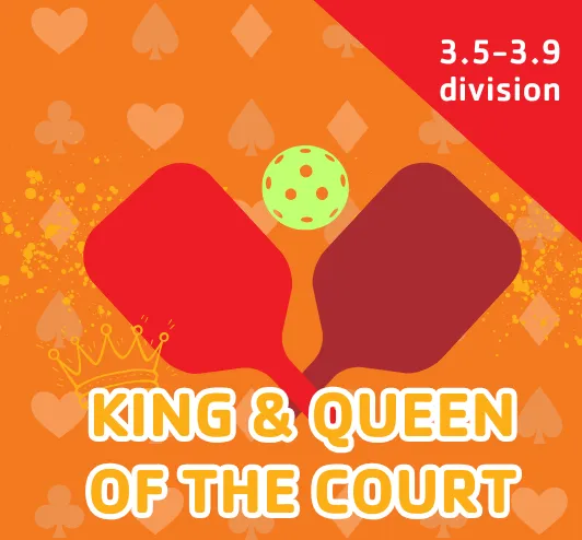 King and queen of the court: pickleball paddles with crowns. 3.5-3.9 division.
