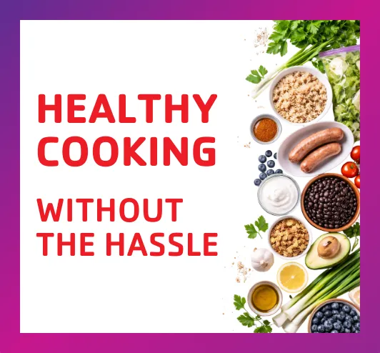 black beans, sausage, rice, and healthy whole foods.