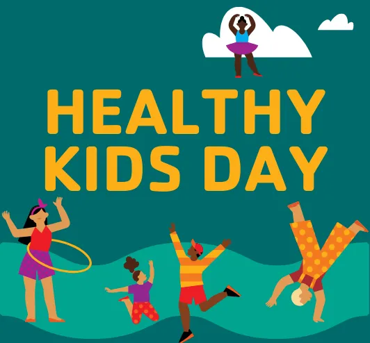 Kids dancing, hula hooping, and cartwheeling.