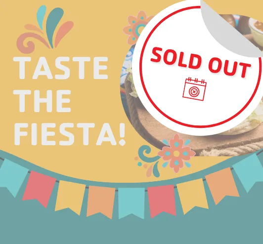 Sold out: taste the fiesta! A plate of tacos.