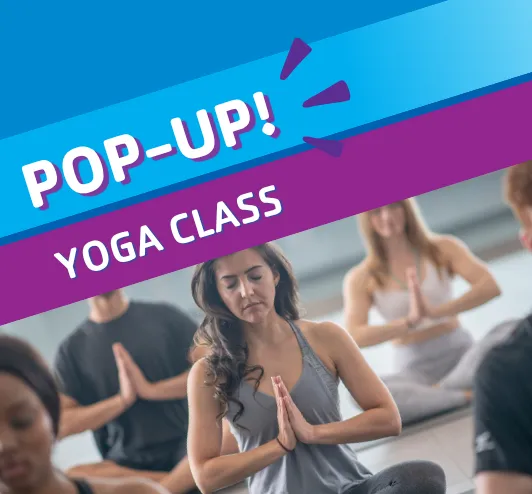 A group sitting on yoga mats.