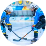 Hockey players on the ice.
