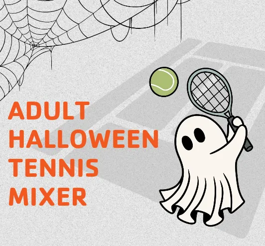 A ghost hitting a tennis ball.