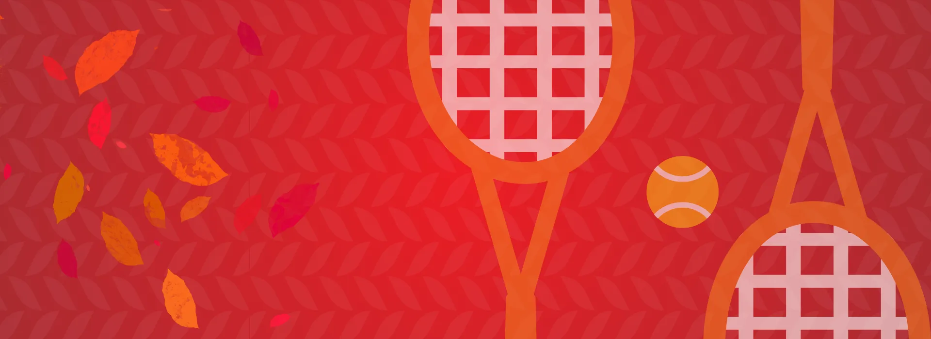 tennis racquets and fall leaves.
